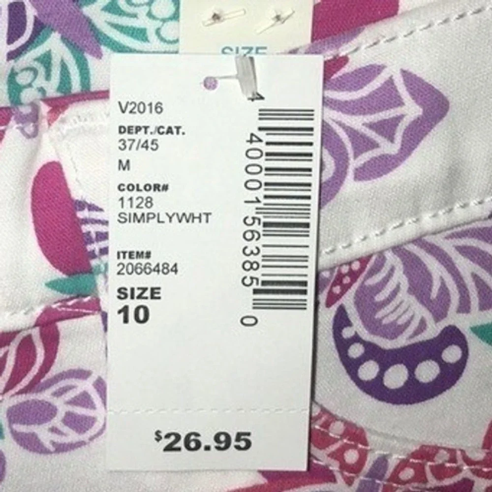 Children's Place Girls Slim Ankle Pants Sz 10 butterflies White Purple Princess‎